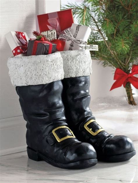 black santa boots decorations